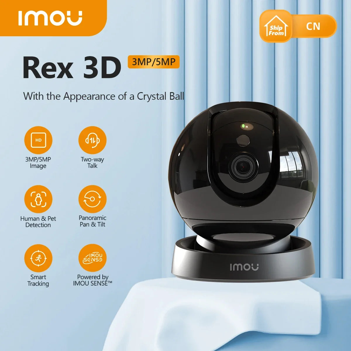 Imou Telecamera Rex 3D 3K PT Cube IP/Wi-Fi 5MP 2.8mm IR mic/Speaker