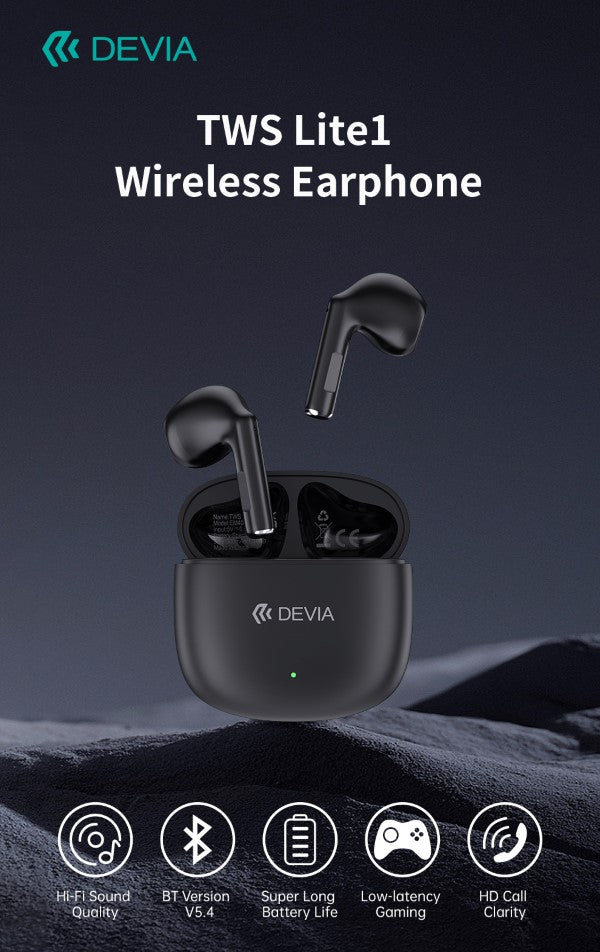 Auricolari TWS EM404 Lite1 Bluetooth 5.4 Neri