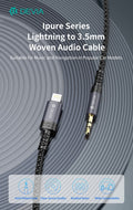 Cavo Audio da Lightning a Jack 3.5mm lunghezza 1 mt