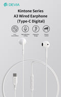 Auricolari A3 Digital filo con connettore Tipo-C compatibile Android e Apple Bia