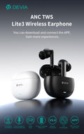 Auricolari wireless ANC TWS Lite3 Bluetooth 5.4 Bianchi