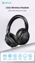 Lite1 Cuffie Over-Ear Wireless ad Alta Autonomia con Audio AAC e Ricarica Type-C Rosa