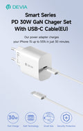 Carica Batterie Uscita con Cavo Tipo-C rapido PD 30 Watt GaN
