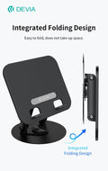 Supporto pieghevole con rotazione a 360° per tablet e laptop