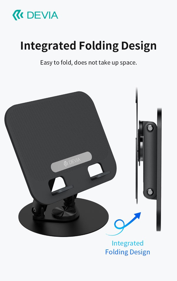 Supporto pieghevole con rotazione a 360° per tablet e laptop