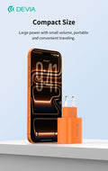 Ultra6 GaN Fast Charger PD 40W / EU 60W – USB-C Ricarica Rapida Arancione