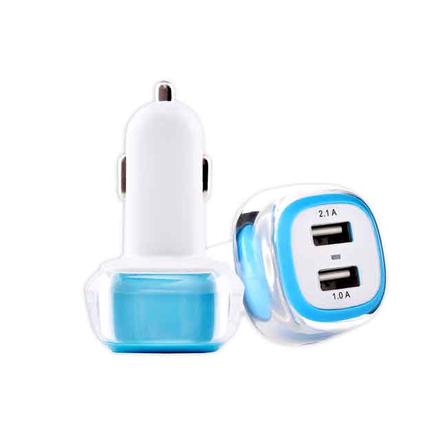 Caricabatteria Doppia Uscita Usb Da Auto 3.1 Amper 12/24 V.