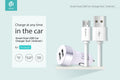 Suit Carica da Auto e Dati M-USB Smartphone Android Bianco