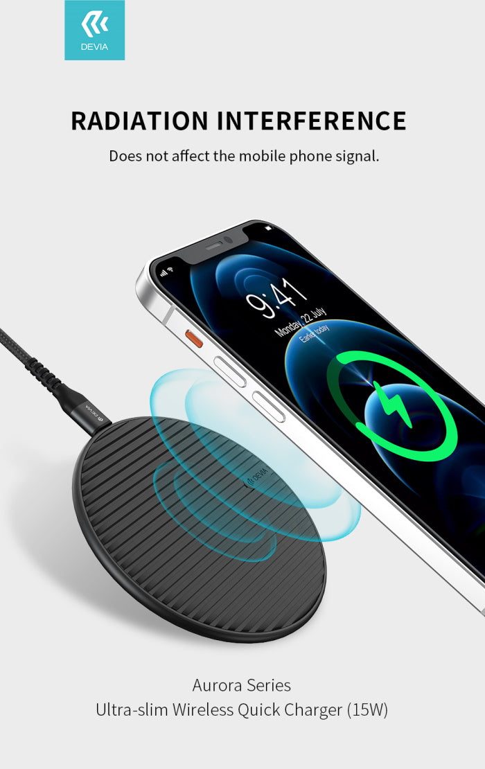 Caricabatterie Aurora wireless Rapido 15 Watt Nero