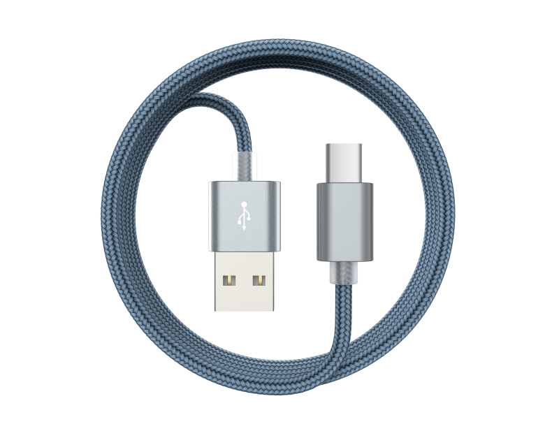 Cavo Dati Carica in Corda Android Type-C 1.5mt Grigio