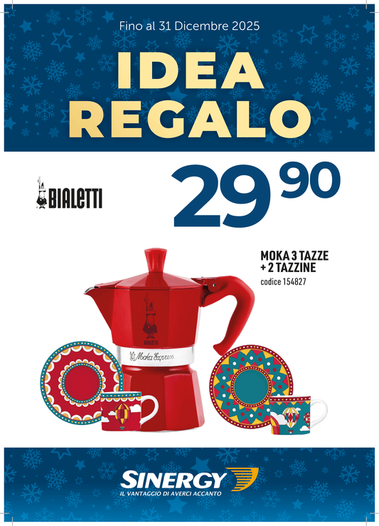 BIALETTI SET MOKA ROSSA 3 TAZZINE COMPLETO DI 2 TAZZINE E 2 PIATTINI
