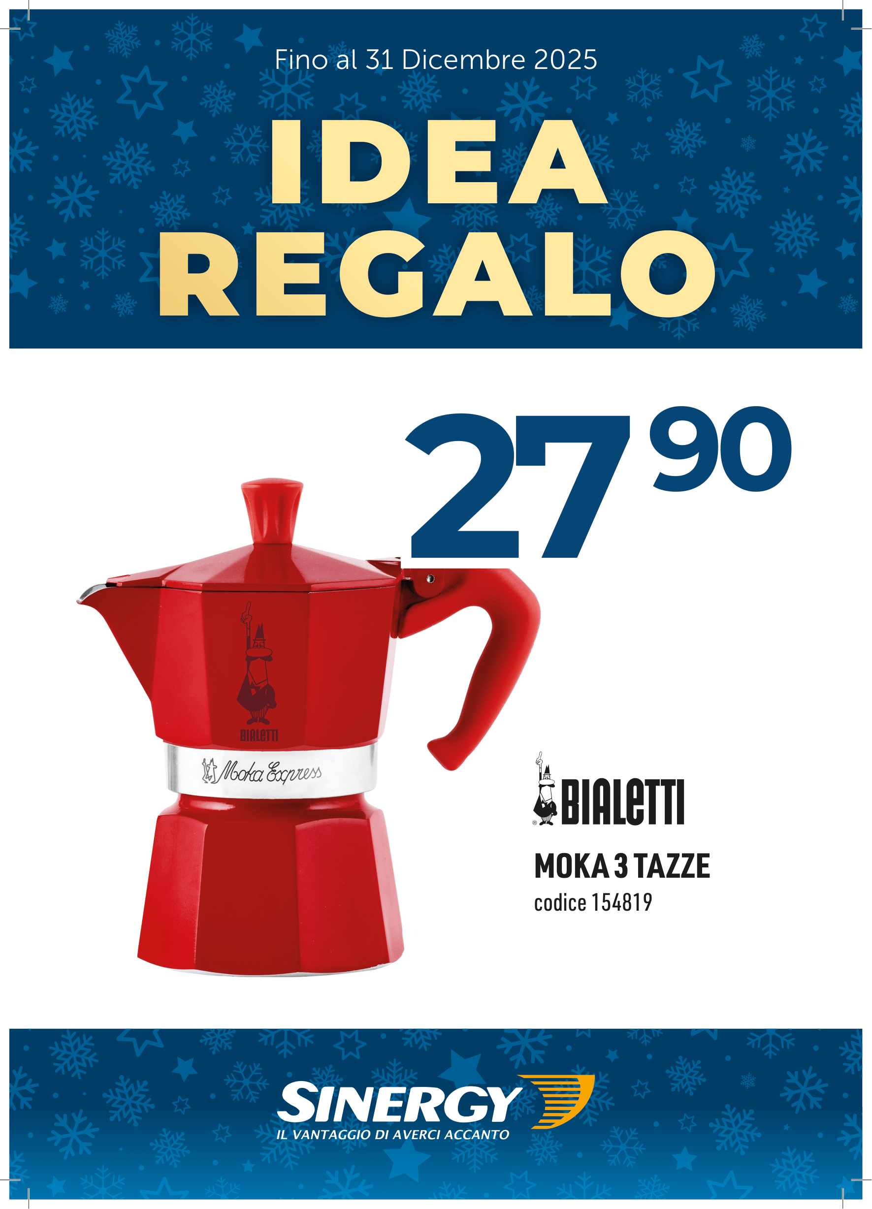 BIALETTI MOKA DA PIANO COTTURA A GAS 3 TAZZE 130ML ALLUMINIO, ROSSO