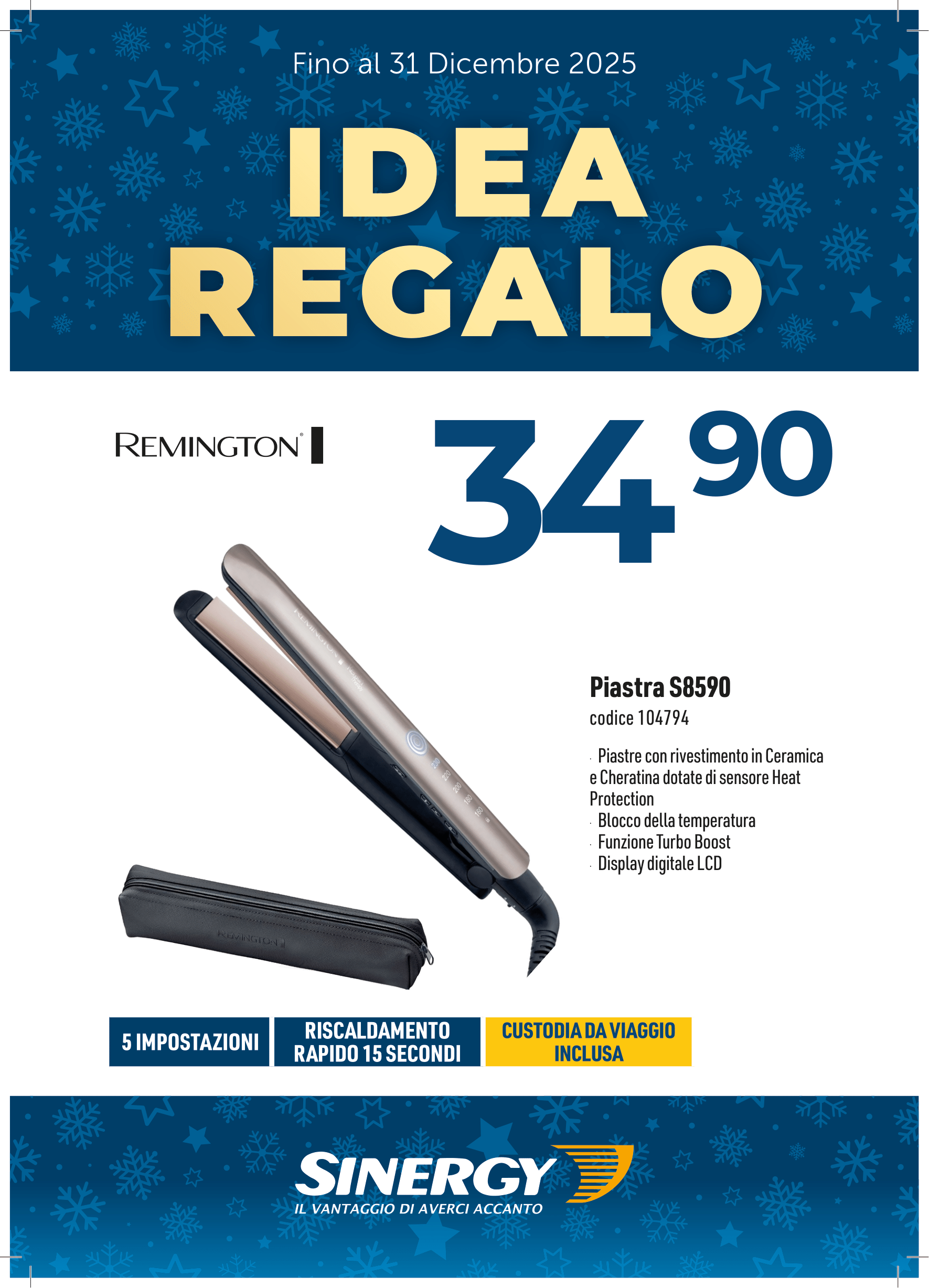 REMINGTON S8590 MESSA IN PIEGA PIASTRA PER CAPELLI CALDO BRONZO