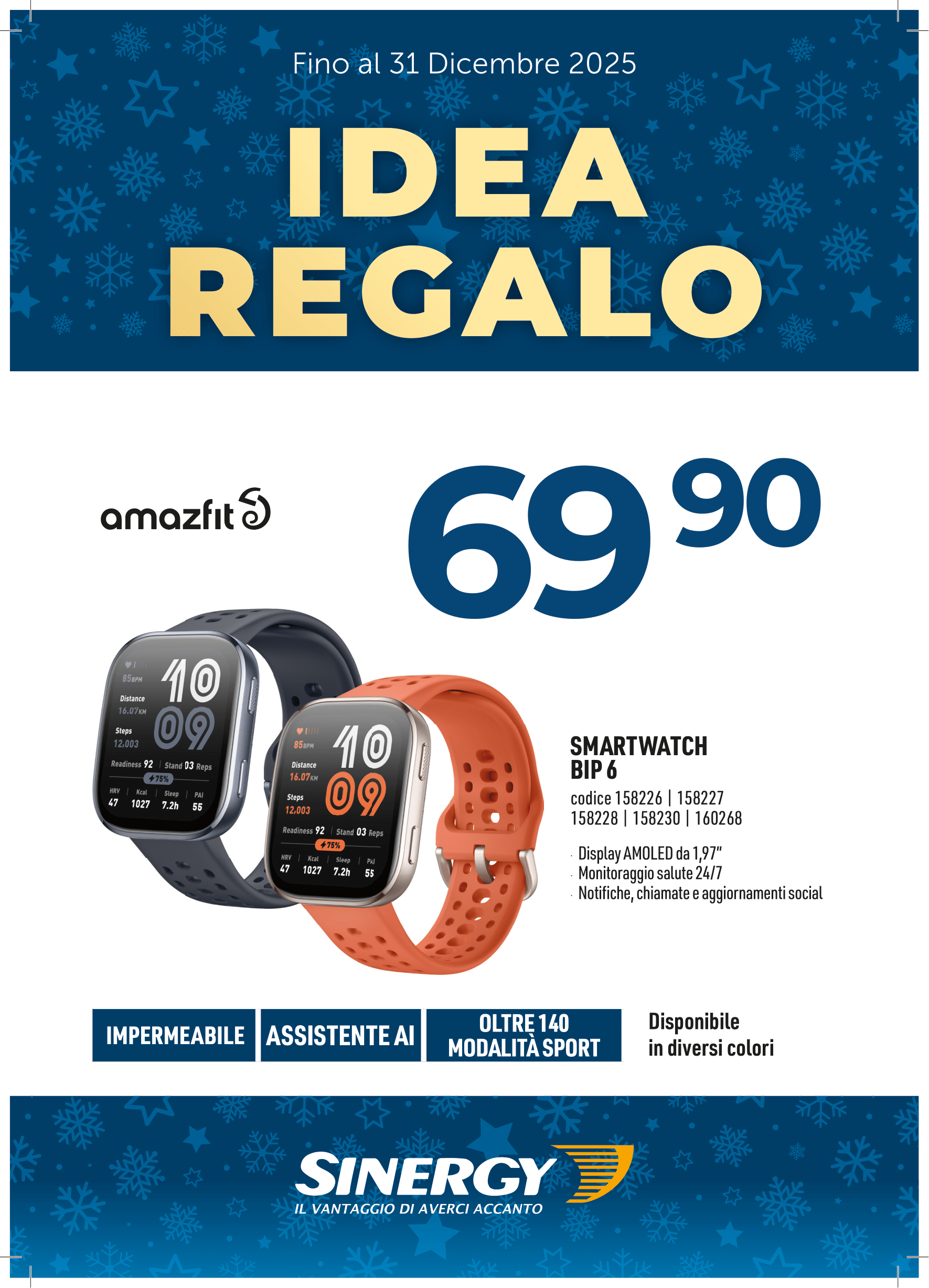 AMAZFIT BIP 6 AMOLED DIGITALE (SATELLITARE)