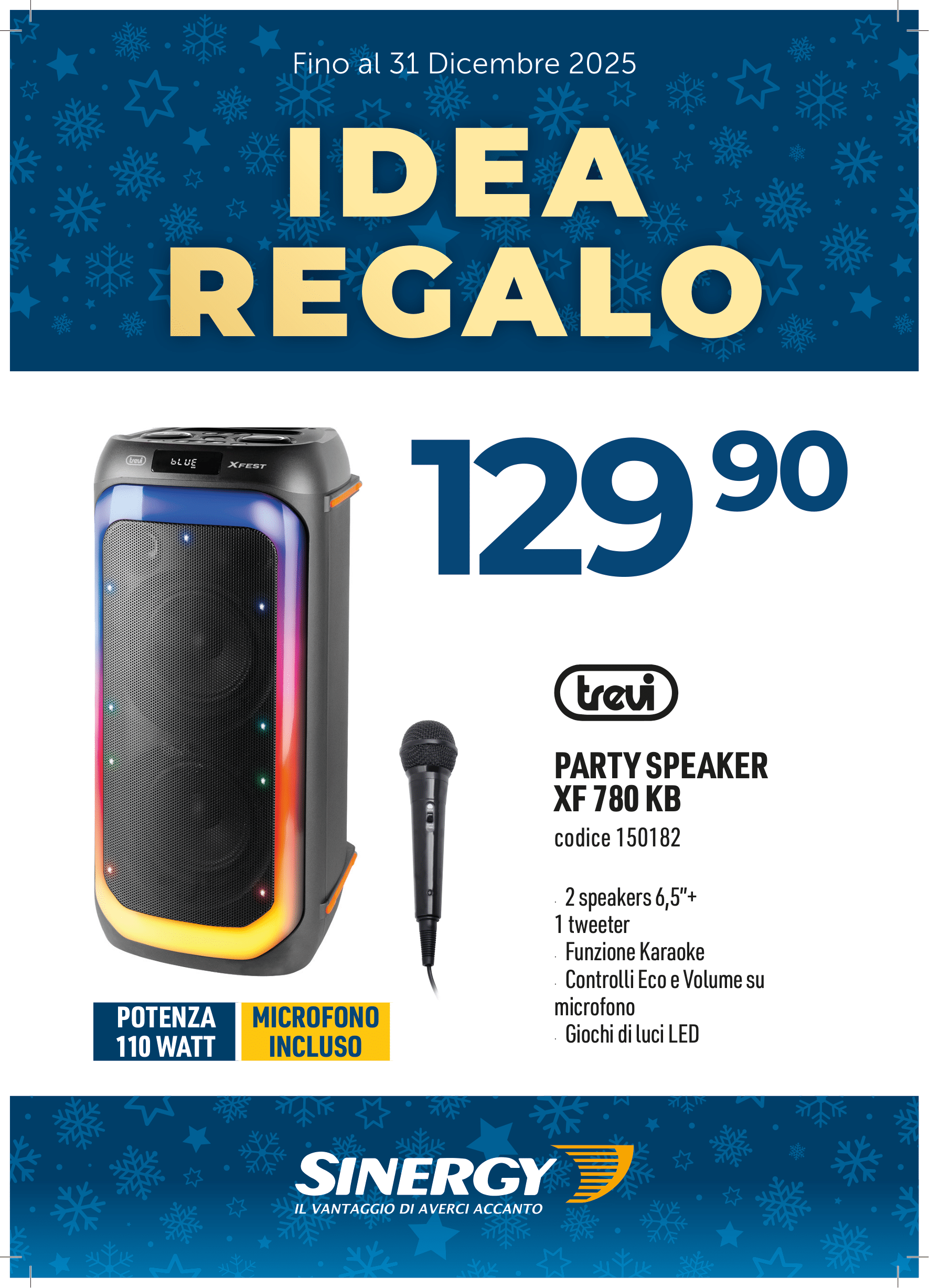 TREVI XF 780 KB ALTOPARLANTE 2-VIE NERO CON CAVO E SENZA CAVO