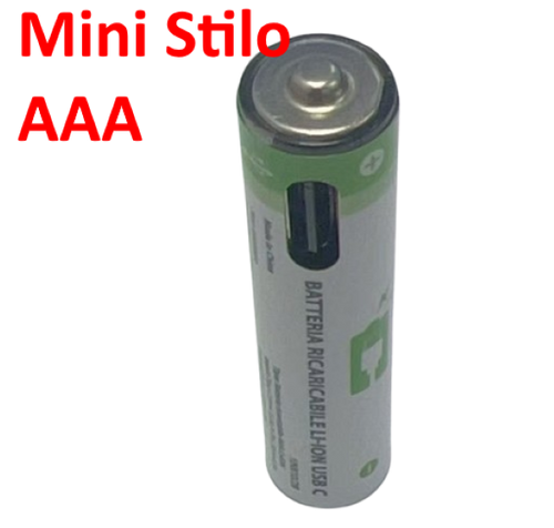 Batterie AAA Ricaricabili USB‑C 1.5V 666mWh 356mAh– Confezione da 4