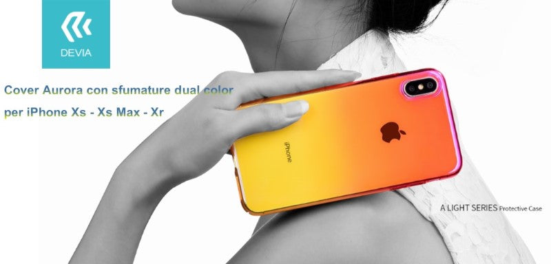 Cover Aurora dual color Giallo e Rosa per iPhone Xr 6.1
