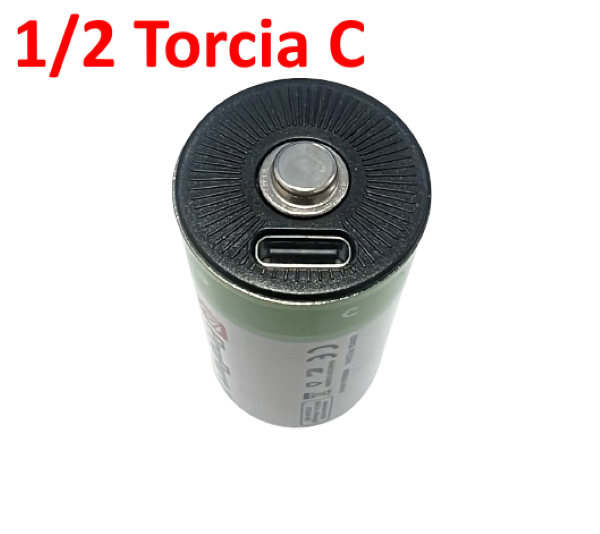 Batterie C Ricaricabili USB‑C 1.5V 7200mWh 4200mAh– Confezione da 2