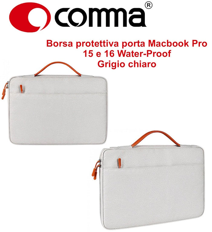 Borsa protettiva Macbook Pro 15.4 e 16 Water-Proof Grigia