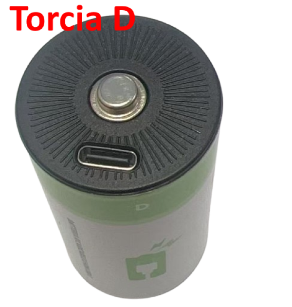 Batterie D Ricaricabili USB‑C 1.5V 7200mWh 4200mAh – Confezione da 2