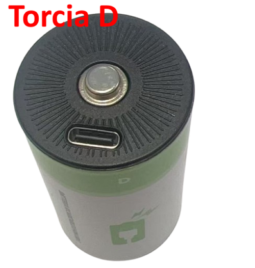 Batterie D Ricaricabili USB‑C 1.5V 7200mWh 4200mAh – Confezione da 2
