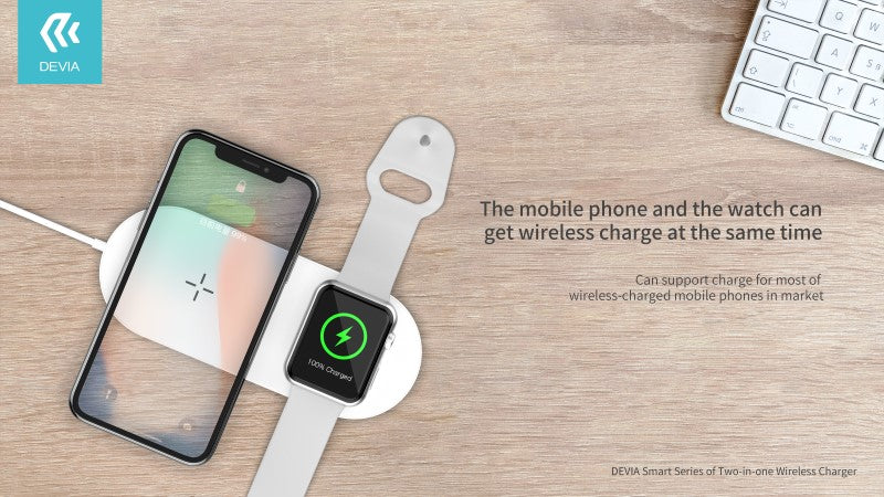 Caricatore Wireless 2 in 1 per iPhone ed Apple Watch 12W