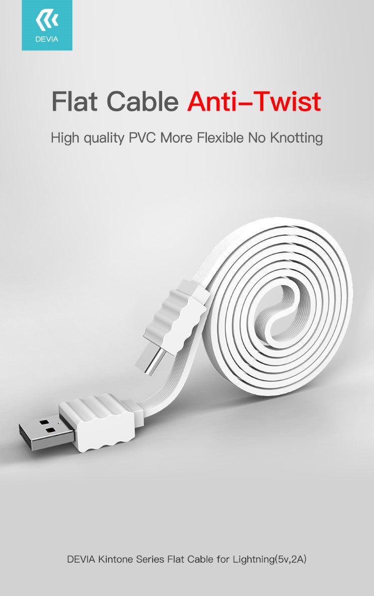 Cavo carica e dati 5V 2A piatto Micro Usb Android Nero