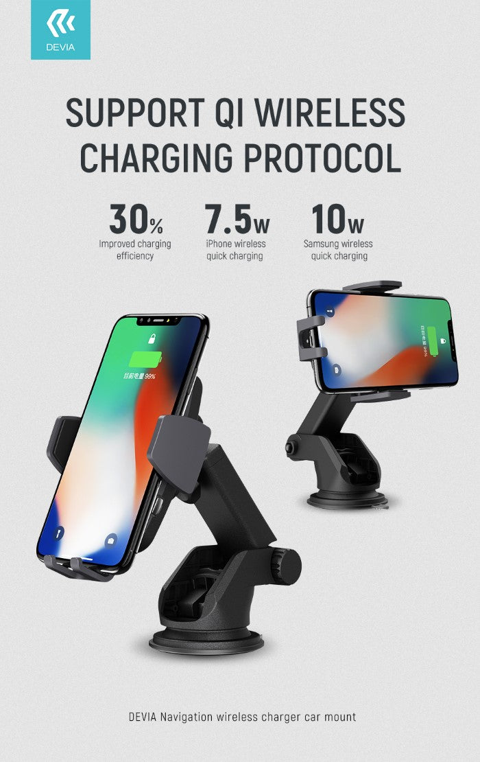 Supporto Smartphone da Auto a Gravità Regolabile Carica Wire