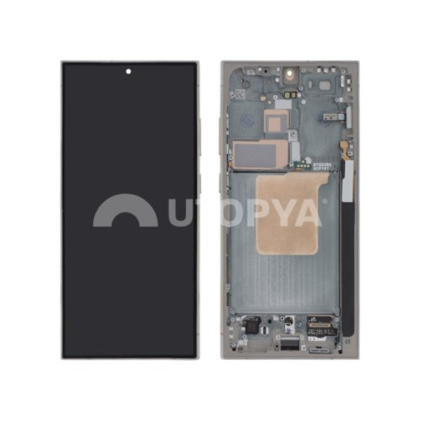 Galaxy S24 Ultra (S928B) Display a schermo intero grigio titanio con cornice