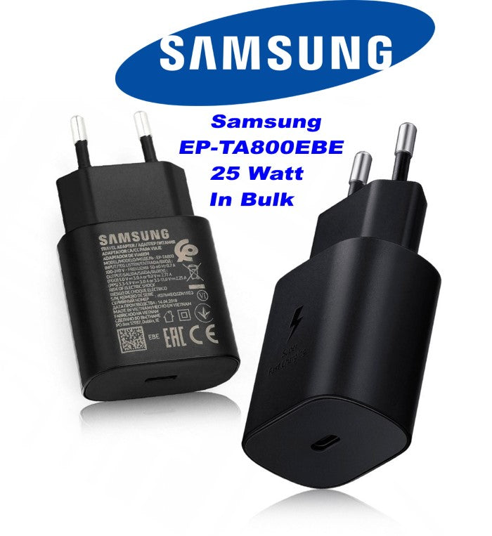 Caricatore EP-TA800EBE Samsung USB-C 25 Watt Nero in Bulk