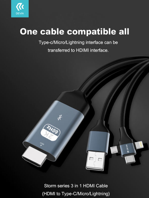 Adattatore da HDMI a Type-C / Micro Usb / Apple Lightning
