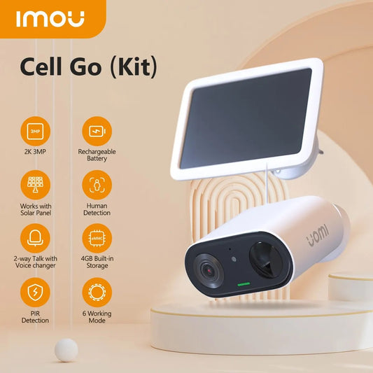 Imou Telecamera CellGo Full Color Kit Bullet 2K Wi-Fi 3MP 2.8mm IR Battery+Solar