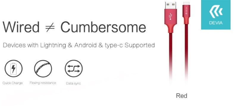 Cavo M-Usb Android Pheez 2mt per Carica Rapida Rosso