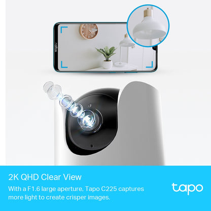 Tapo Telecamera di sorvegl. AI C225 2K Wi-Fi Pan/Tilt
