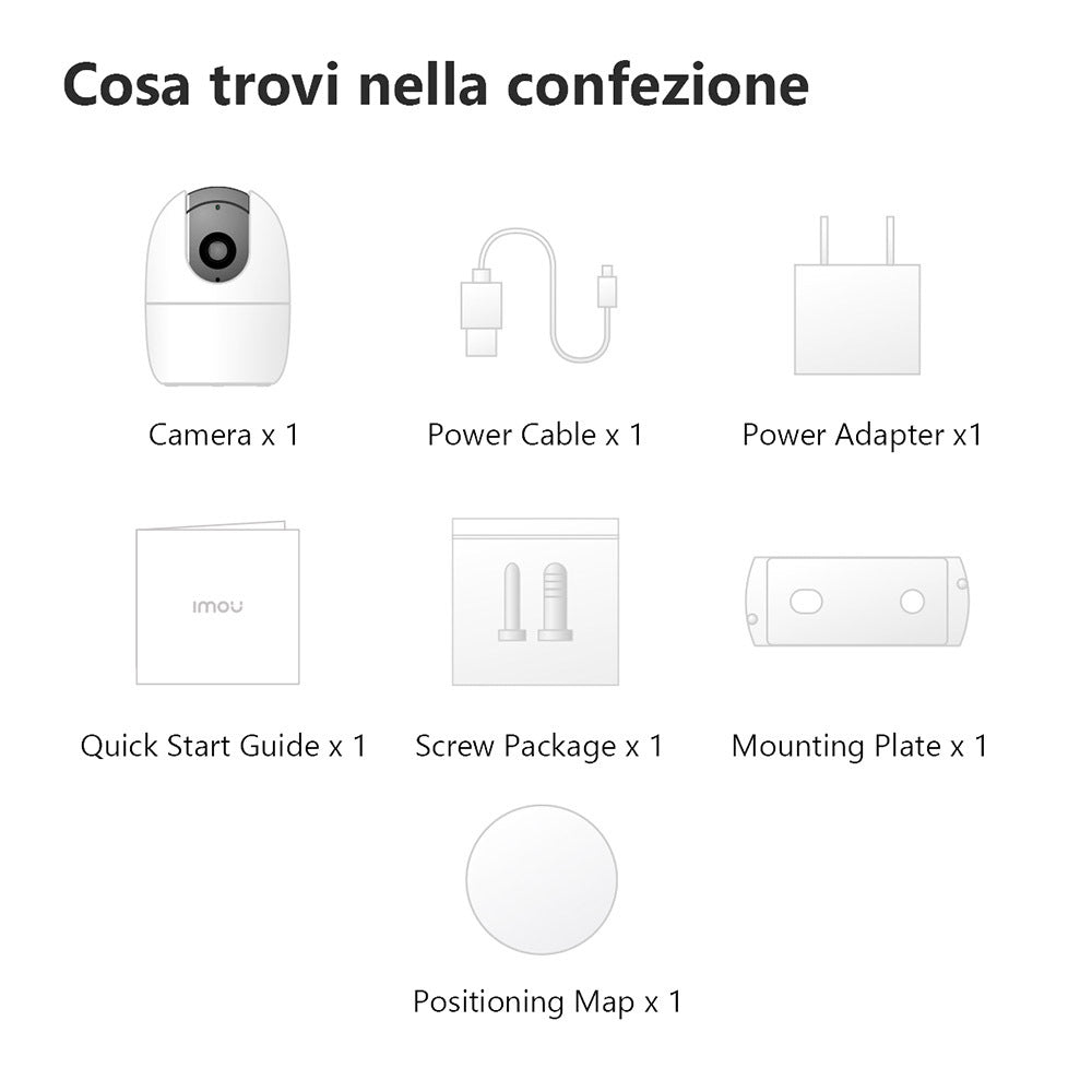 Imou Telecamera A1 2Mp PT Cube IP/Wi-Fi 2MP 2.8mm IR mic/speaker