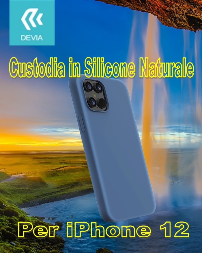 Cover in Silicone Waterproof per iPhone 12 & 12 Pro Blu