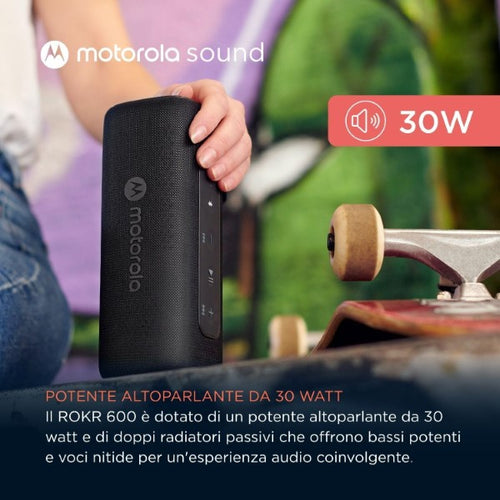 Altoparlante 30W wireless bluetooth Motorola ROKR 600 nero