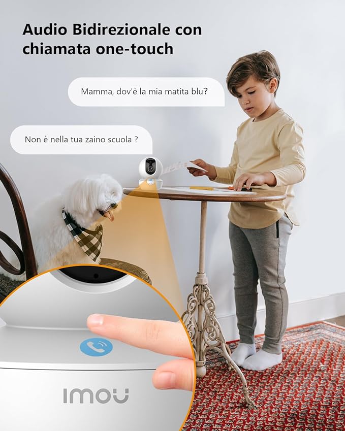 Imou Telecamera Ranger RC 2.5K PT Cube IP/Wi-Fi 4MP 2.8mm IR con Tasto chiamata